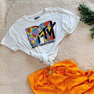 MTV Color Block 100% Cotton Womens Size Large T Shirt